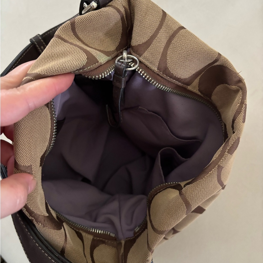 Brown Patterned Shoulder Bag - image 2